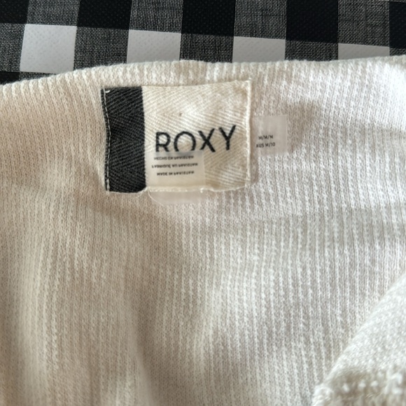 ROXY White Woven Pullover Beach Hoodie Top Soft Woman’s Size M - Picture 8 of 8